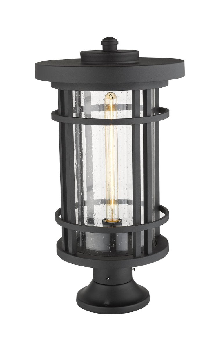 Lanterne extérieure sur socle Jordan - Rond Noir 12" by Z-Lite | Luminaires & cie