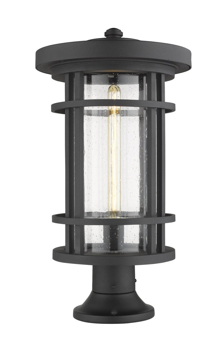 Lanterne extérieure sur socle Jordan - Rond Noir 12" by Z-Lite | Luminaires & cie