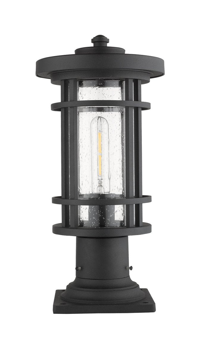 Lanterne extérieure sur socle Jordan - Rond Noir 12" by Z-Lite | Luminaires & cie