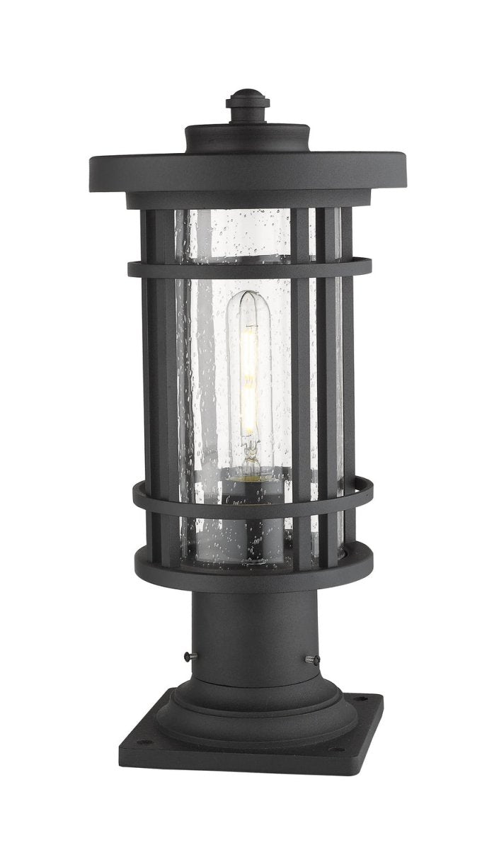 Lanterne extérieure sur socle Jordan - Rond Noir 12" by Z-Lite | Luminaires & cie