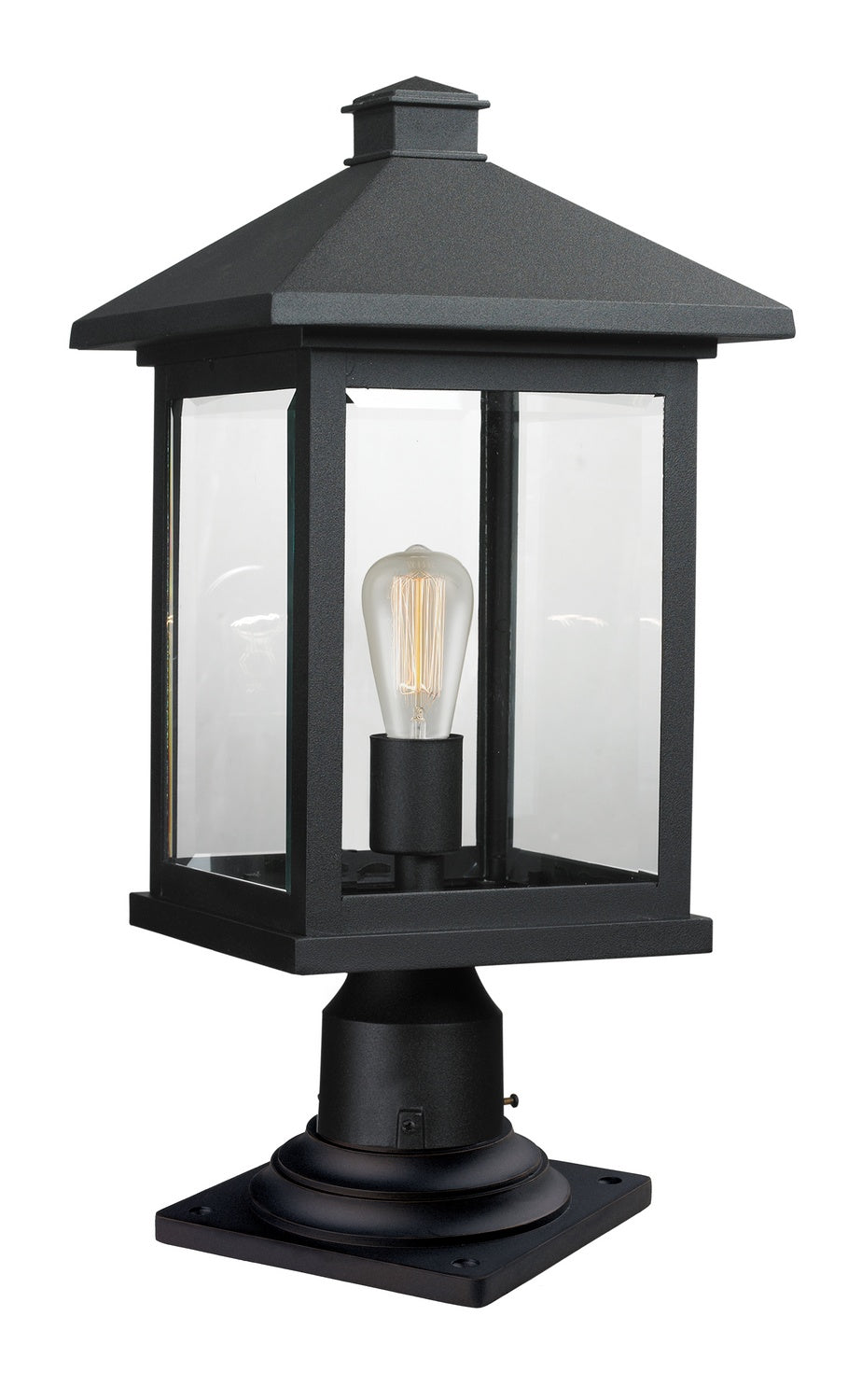 Lanterne extérieure sur socle Portland Noir, 9 1/2", 20 1/2" – Z-Lite