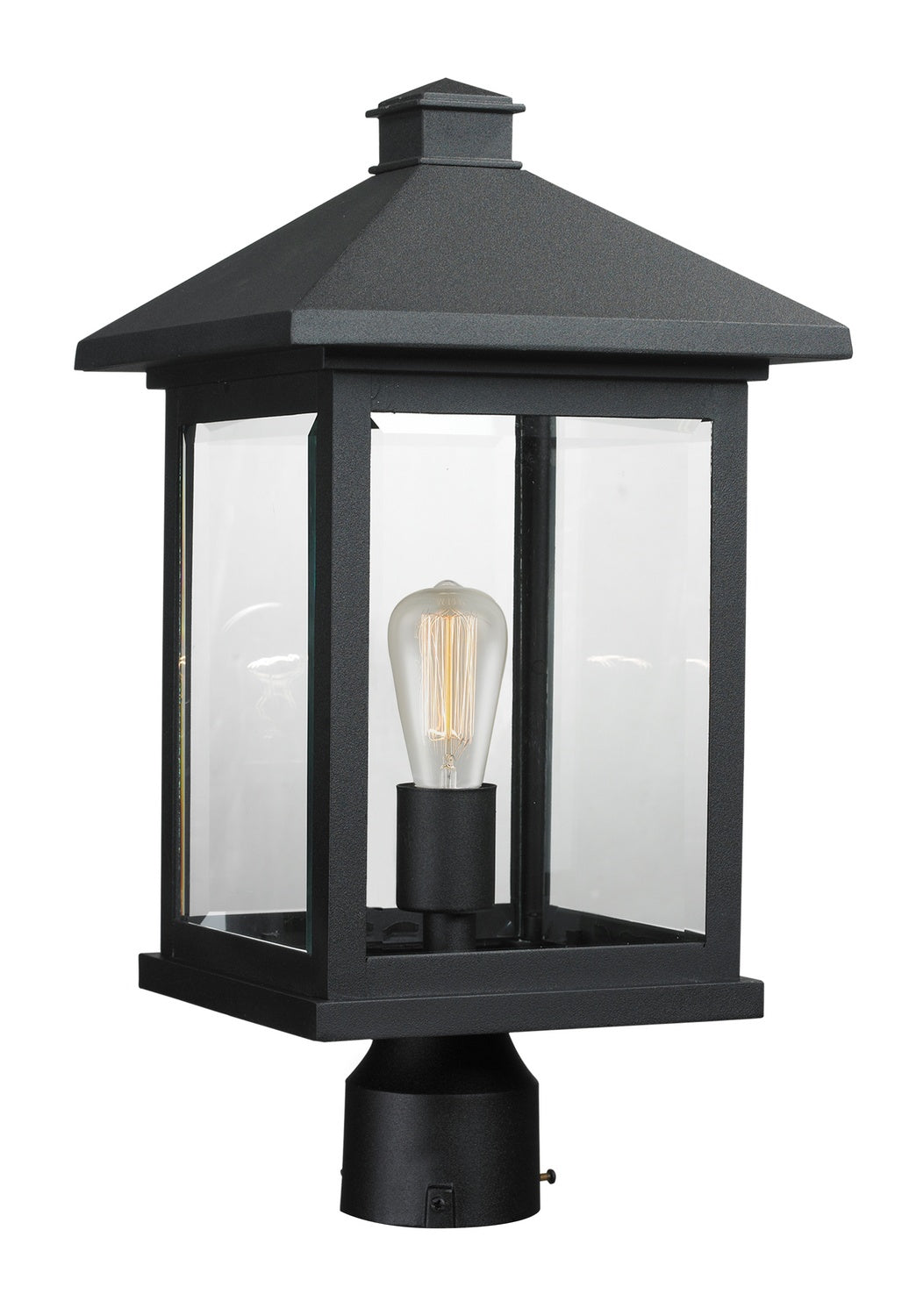 Lanterne extérieure sur socle Portland Noir, 9 1/2", 18 1/2" – Z-Lite