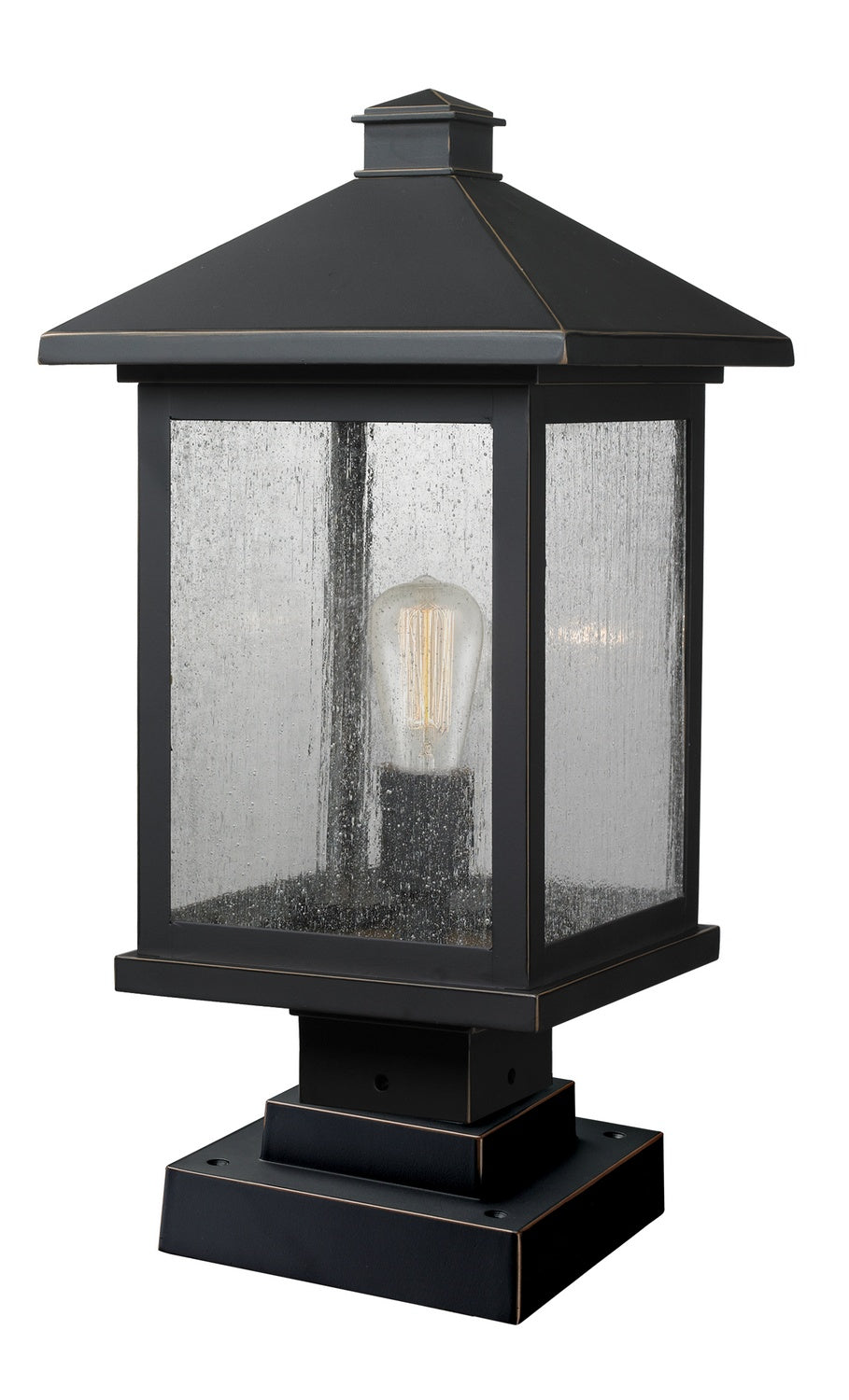 Lanterne extérieure sur socle Portland Bronze huilé, 9 1/2", 19 1/2" – Z-Lite