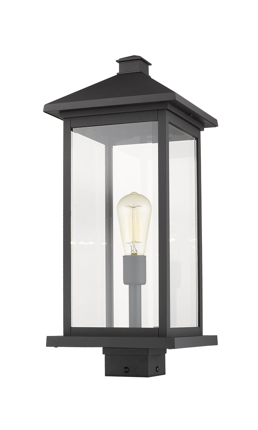 Lanterne extérieure sur socle Portland Noir, 9 1/2", 22 1/2" – vue 2