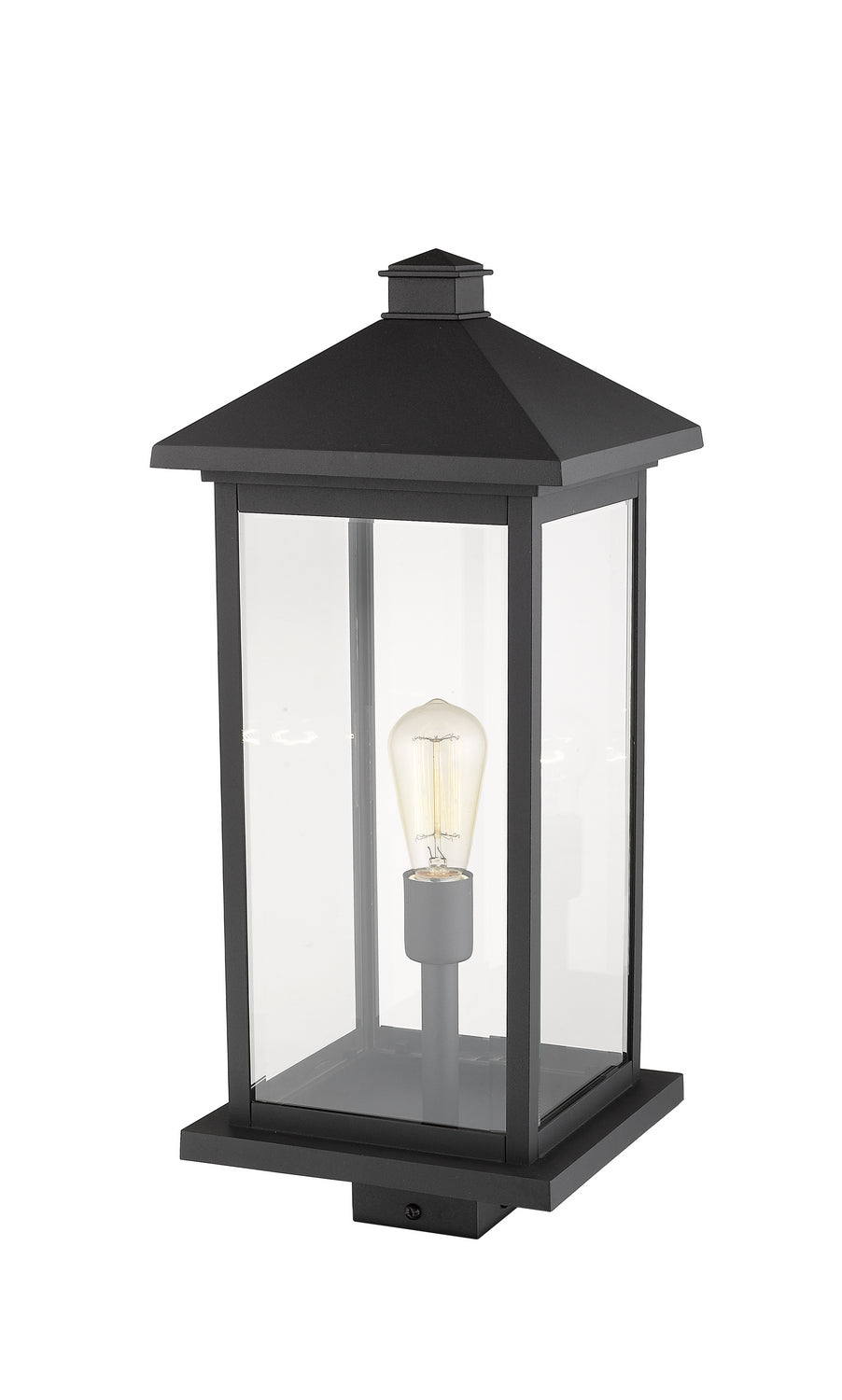 Lanterne extérieure sur socle Portland Noir, 9 1/2", 22 1/2" – vue 3