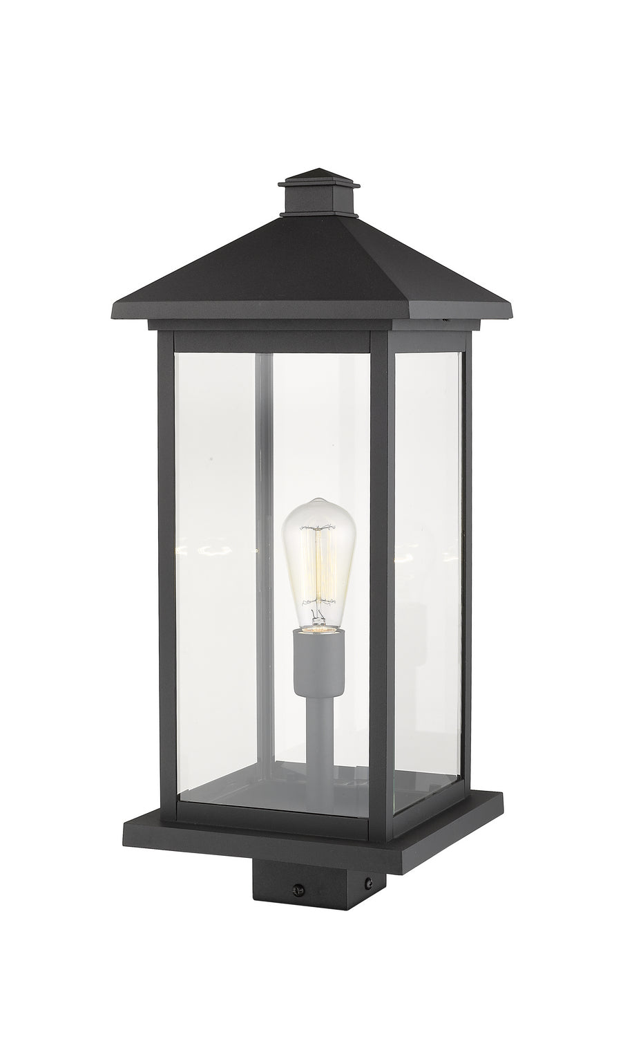 Lanterne extérieure sur socle Portland Noir, 9 1/2", 22 1/2" – vue 4
