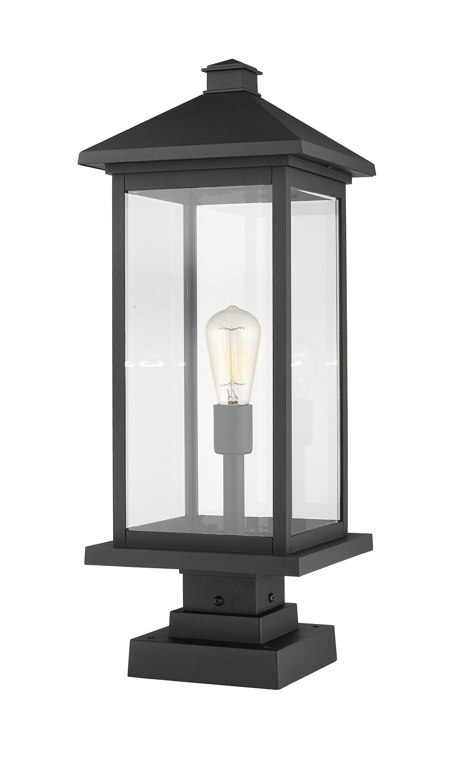 Lanterne extérieure sur socle Portland Noir, 9 1/2", 25" – vue 2