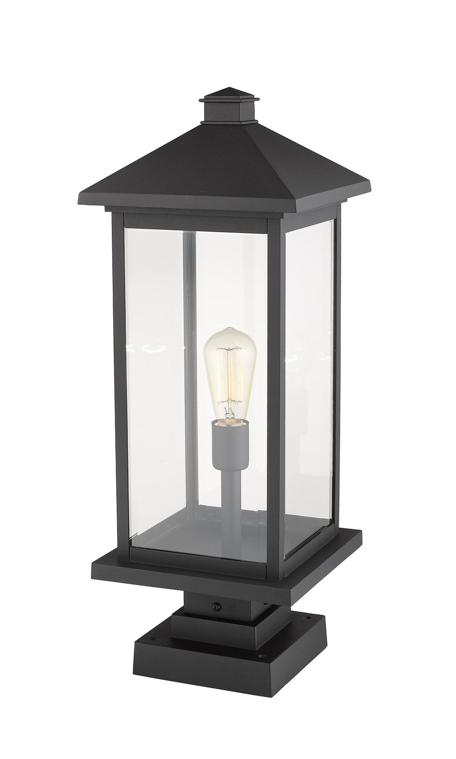 Lanterne extérieure sur socle Portland Noir, 9 1/2", 25" – vue 3