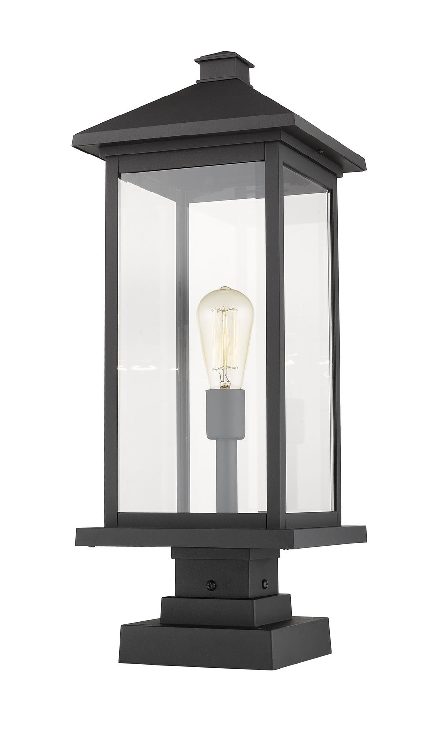 Lanterne extérieure sur socle Portland Noir, 9 1/2", 25" – vue 4