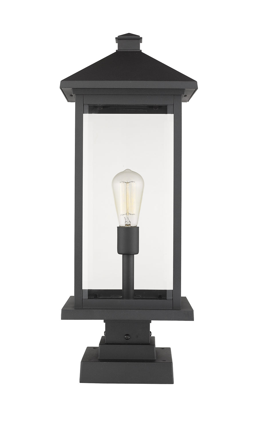 Lanterne extérieure sur socle Portland Noir, 9 1/2", 25" – Z-Lite