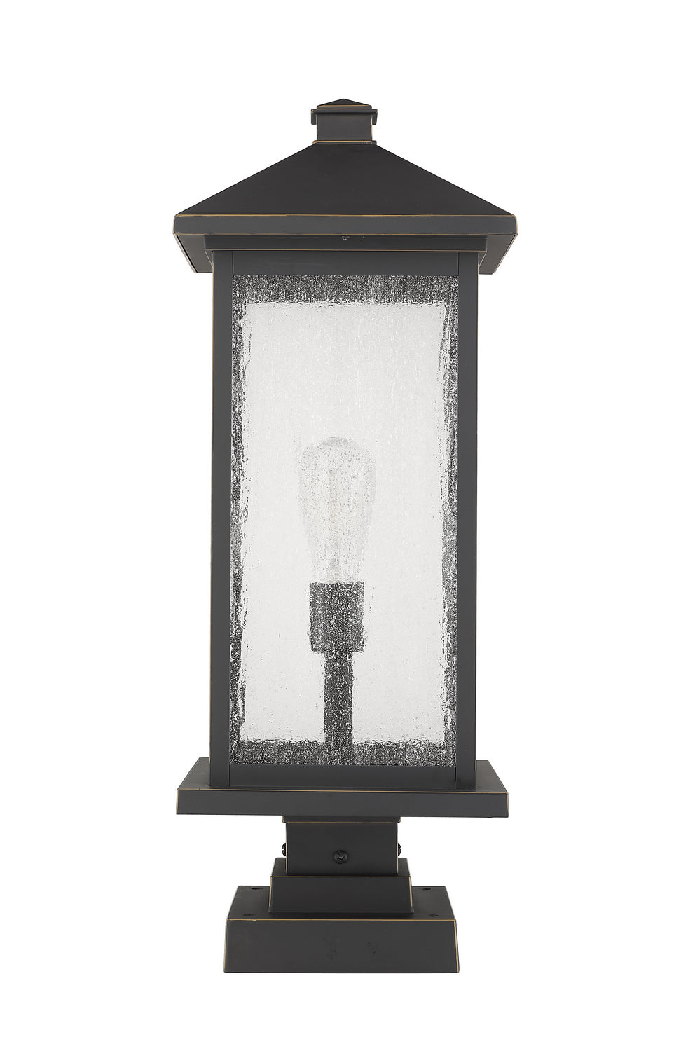 Lanterne extérieure sur socle Portland Bronze huilé, 9 1/2", 25" – vue 5