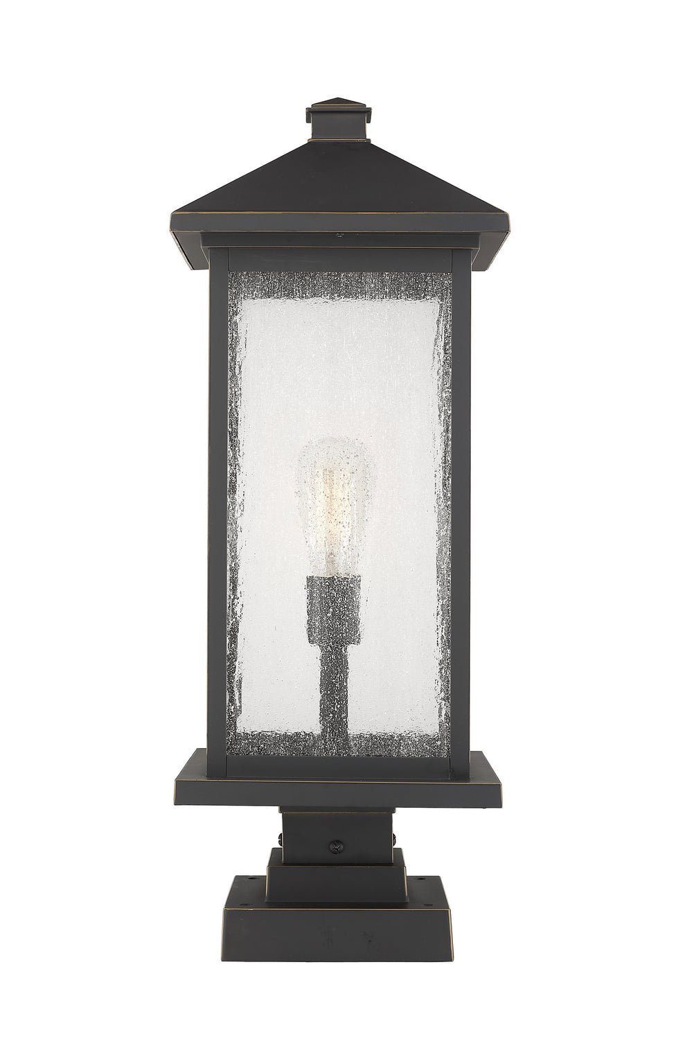 Lanterne extérieure sur socle Portland Bronze huilé, 9 1/2", 25" – Z-Lite