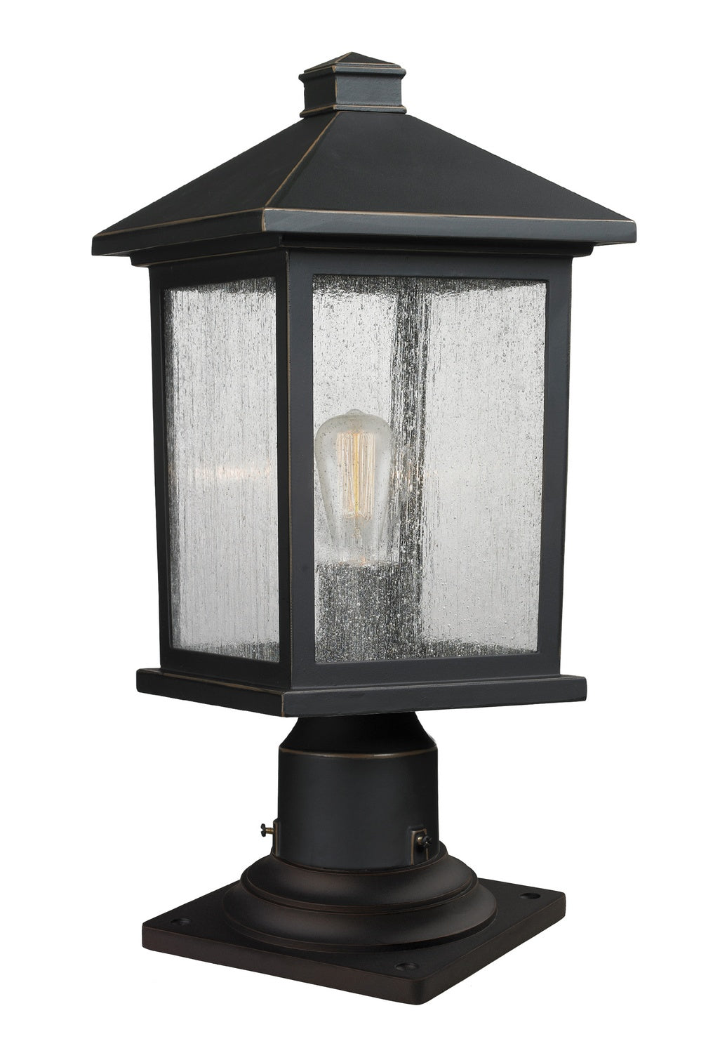 Lanterne extérieure sur socle Portland Bronze huilé, 8", 18" – Z-Lite