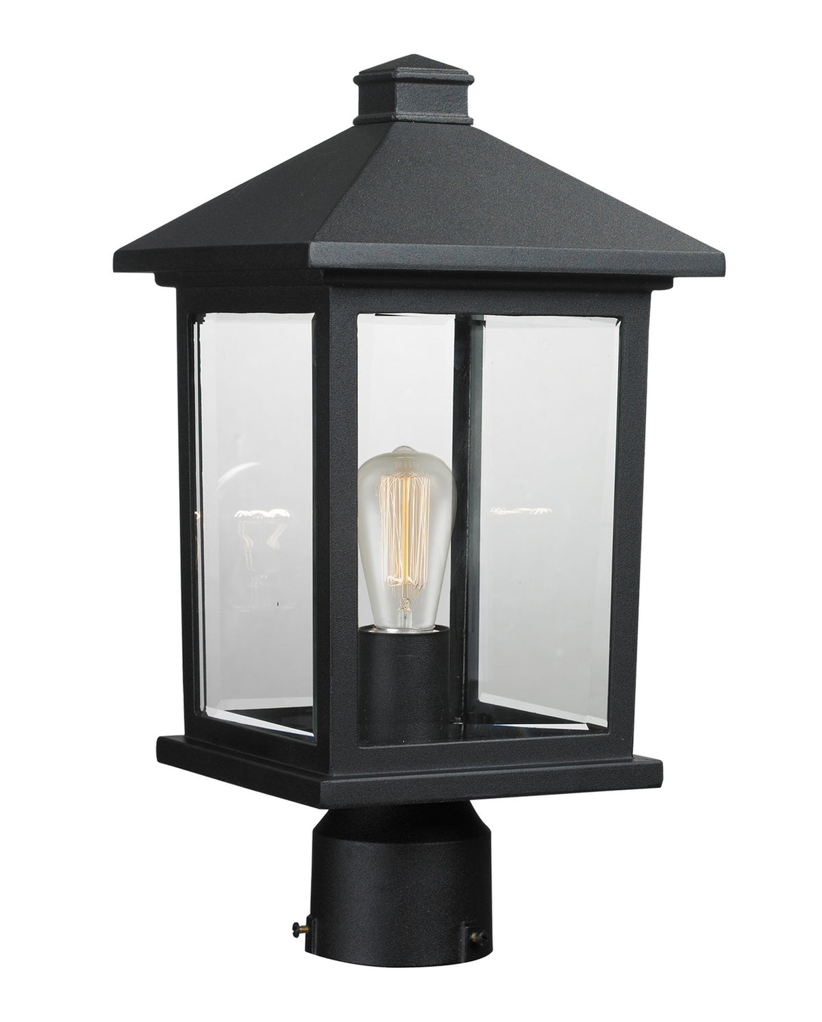 Lanterne extérieure sur socle Portland Noir, 8", 16" – Z-Lite