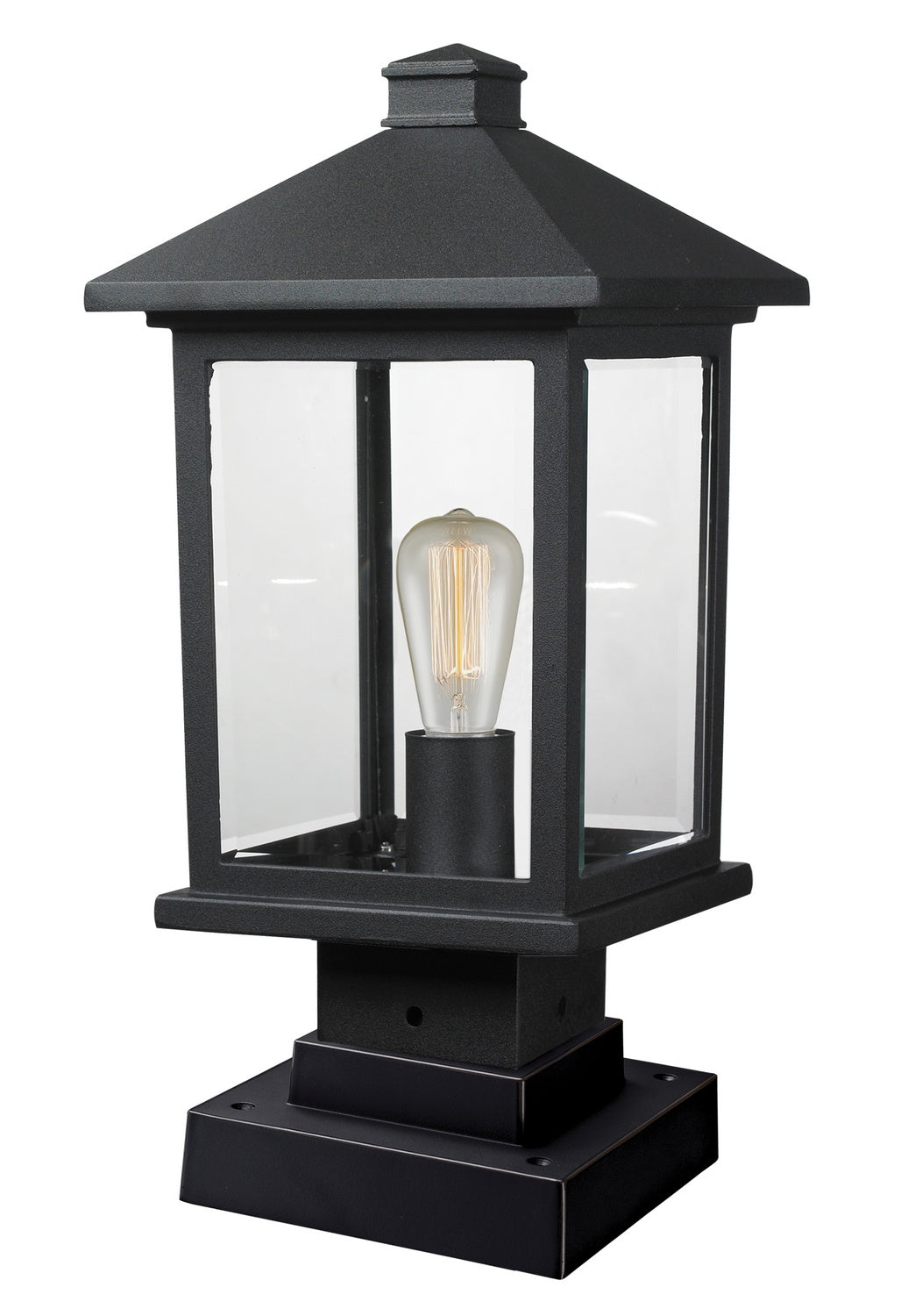 Lanterne extérieure sur socle Portland Noir, 8", 17" – Z-Lite