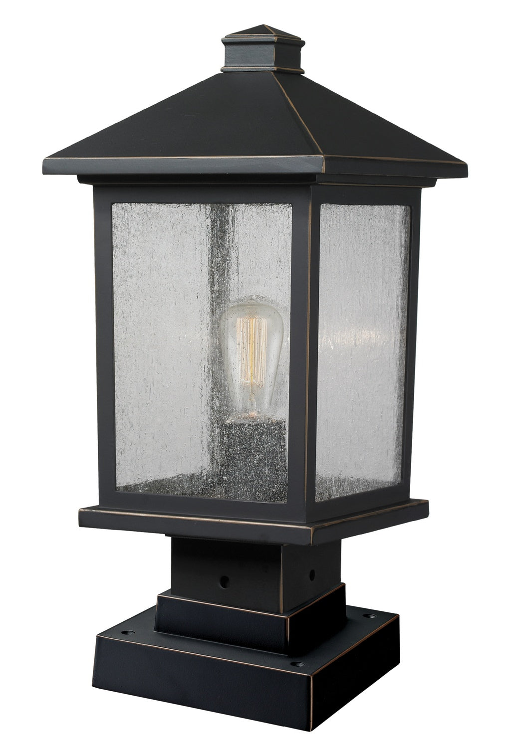 Lanterne extérieure sur socle Portland Bronze huilé, 8", 17" – Z-Lite