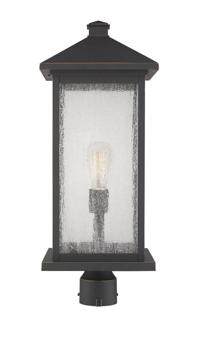 Lanterne extérieure sur socle Portland - Bronze huilé 9 1/2" 24" by Z-Lite | Luminaires & cie