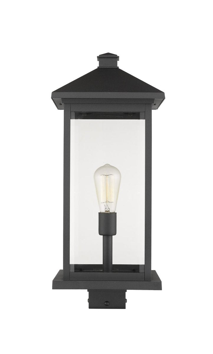 Lanterne extérieure sur socle Portland - Noir 9 1/2" 22 1/2" by Z-Lite | Luminaires & cie