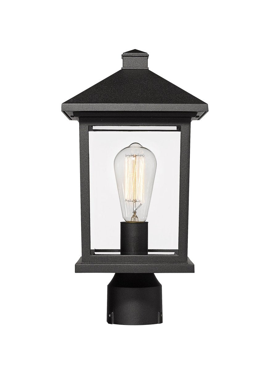 Lanterne extérieure sur socle Portland - Bronze huilé 8" 17" by Z-Lite | Luminaires & cie