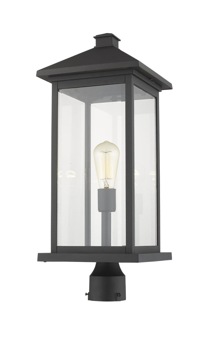 Lanterne extérieure sur socle Portland - Bronze huilé 8" 17" by Z-Lite | Luminaires & cie