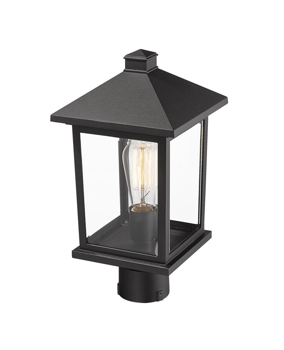 Lanterne extérieure sur socle Portland - Bronze huilé 8" 17" by Z-Lite | Luminaires & cie