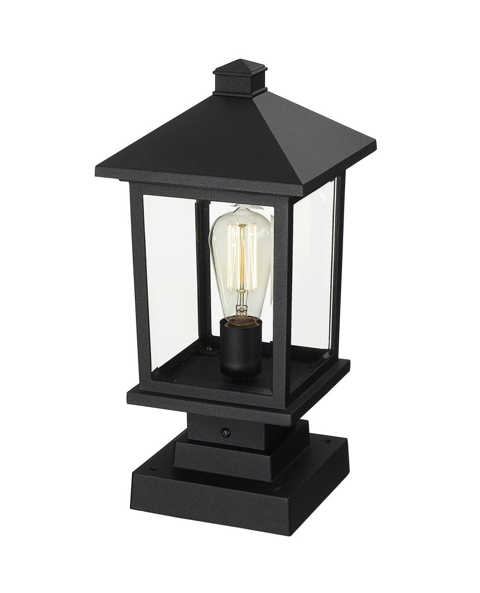 Lanterne extérieure sur socle Portland - Bronze huilé 8" 17" by Z-Lite | Luminaires & cie