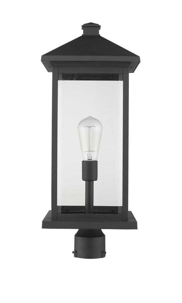 Lanterne extérieure sur socle Portland - Bronze huilé 8" 17" by Z-Lite | Luminaires & cie