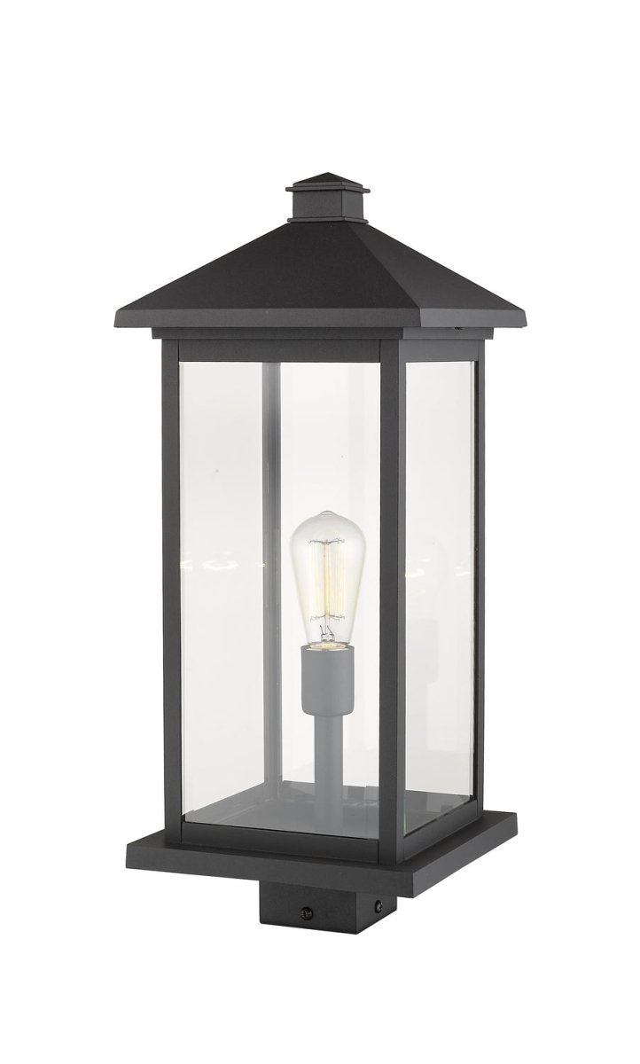 Lanterne extérieure sur socle Portland - Bronze huilé 8" 17" by Z-Lite | Luminaires & cie