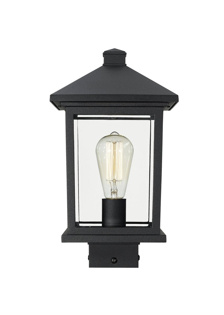 Lanterne extérieure sur socle Portland - Bronze huilé 8" 17" by Z-Lite | Luminaires & cie