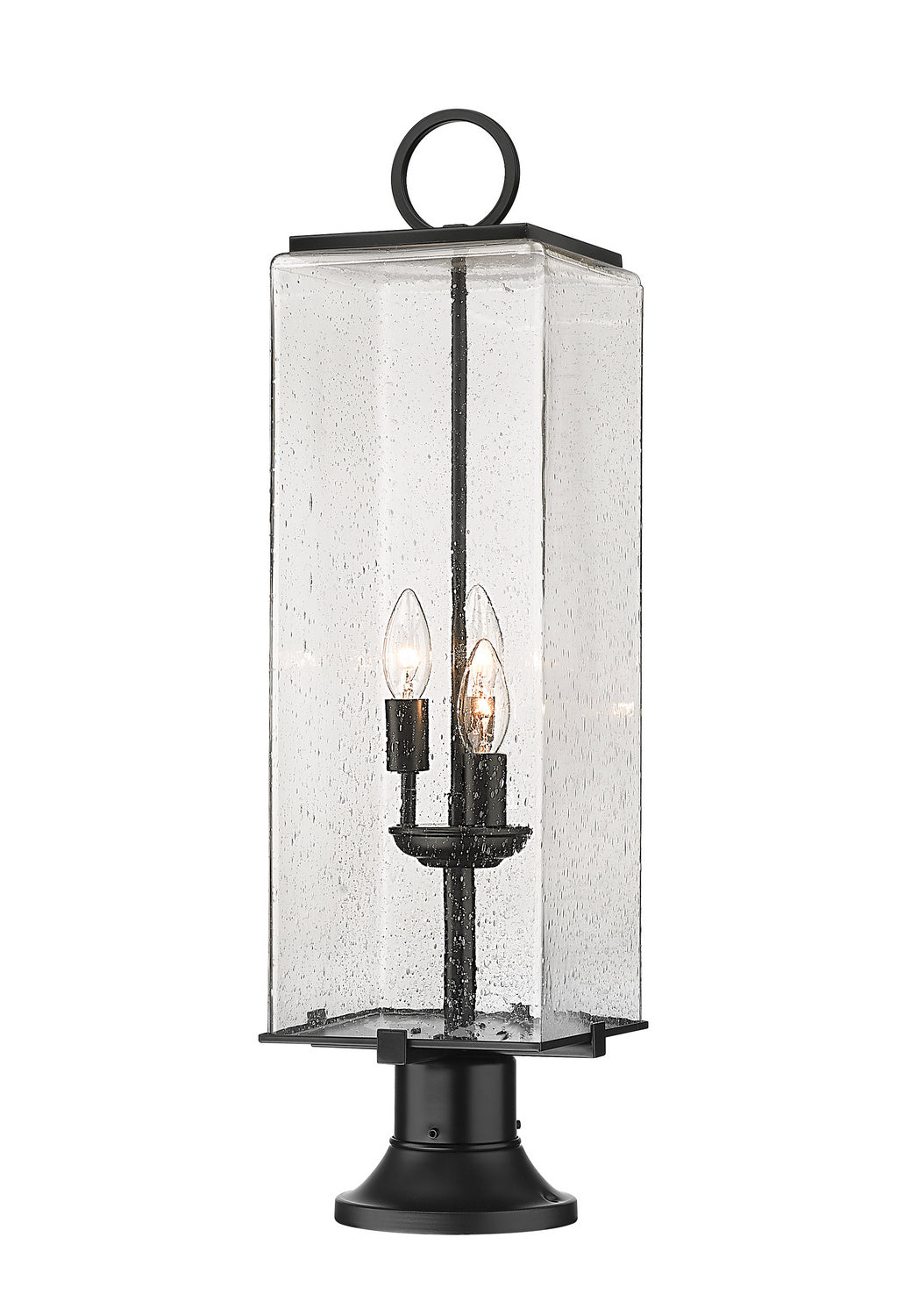 Lanterne extérieure sur socle Sana Rond, Grené transparent, 9" – Z-Lite