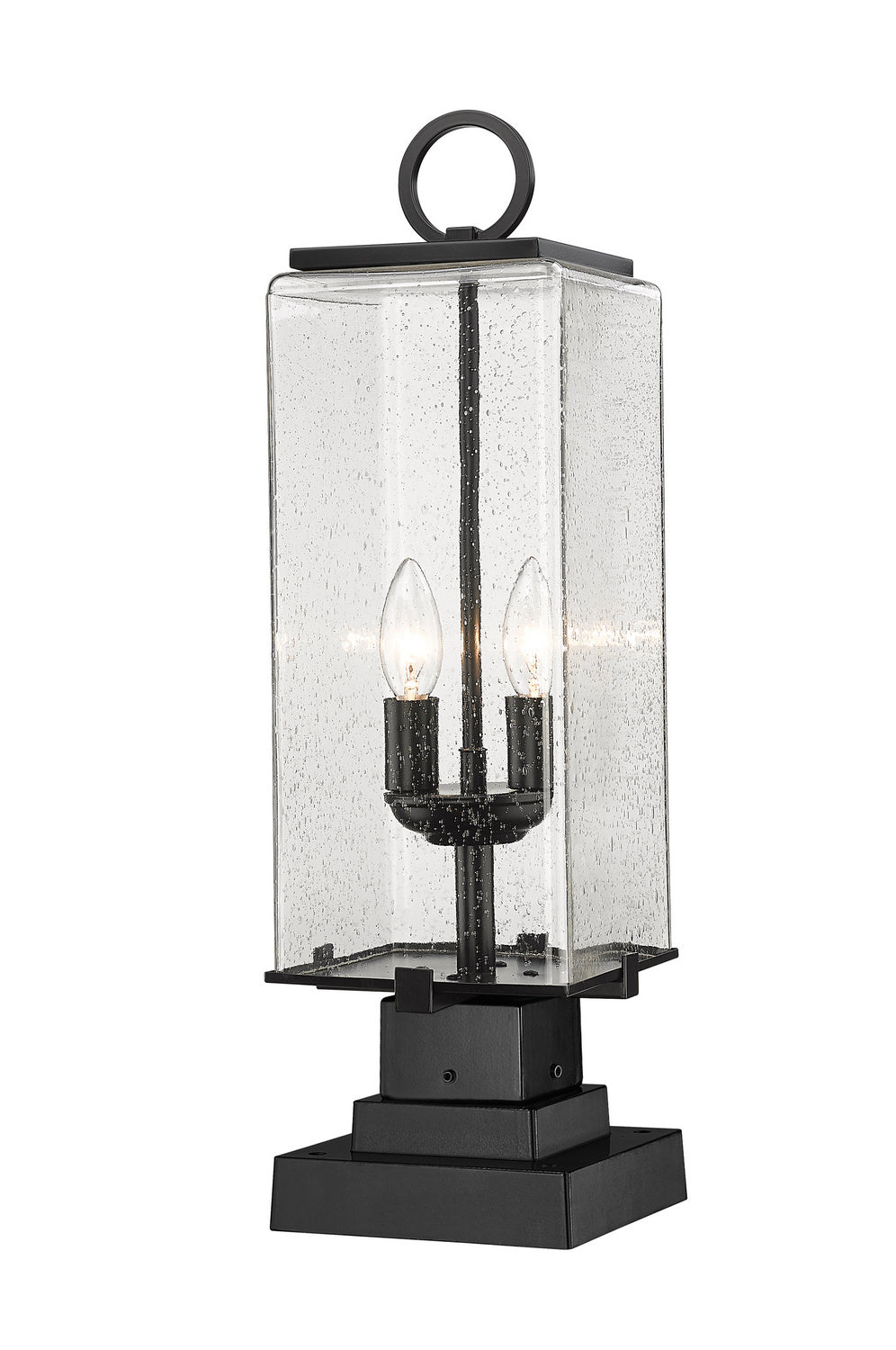 Lanterne extérieure sur socle Sana Carré décoratif, Grené transparent, 6 3/4" – Z-Lite