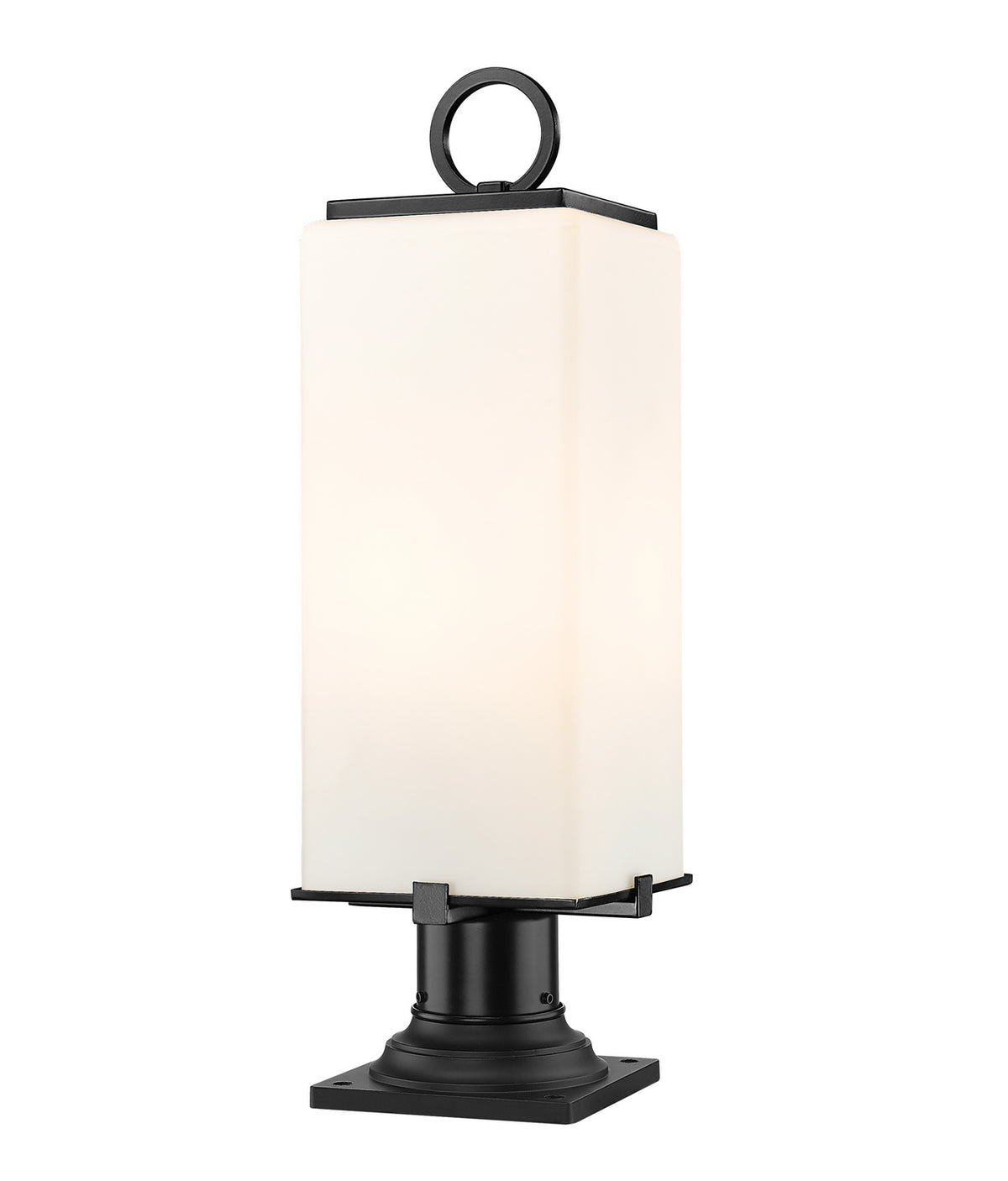 Lanterne extérieure sur socle Sana Carré, Opale blanc, 7" – Z-Lite