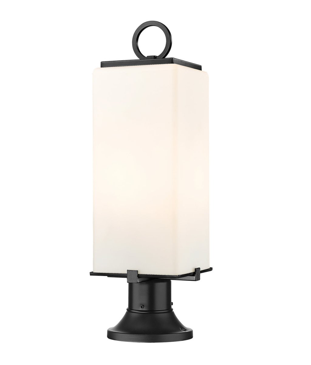 Lanterne extérieure sur socle Sana - Rond Opale blanc 7" by Z-Lite | Luminaires & cie