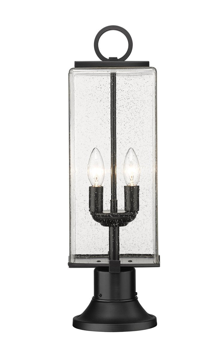 Lanterne extérieure sur socle Sana - Carré décoratif Opale blanc 7" by Z-Lite | Luminaires & cie