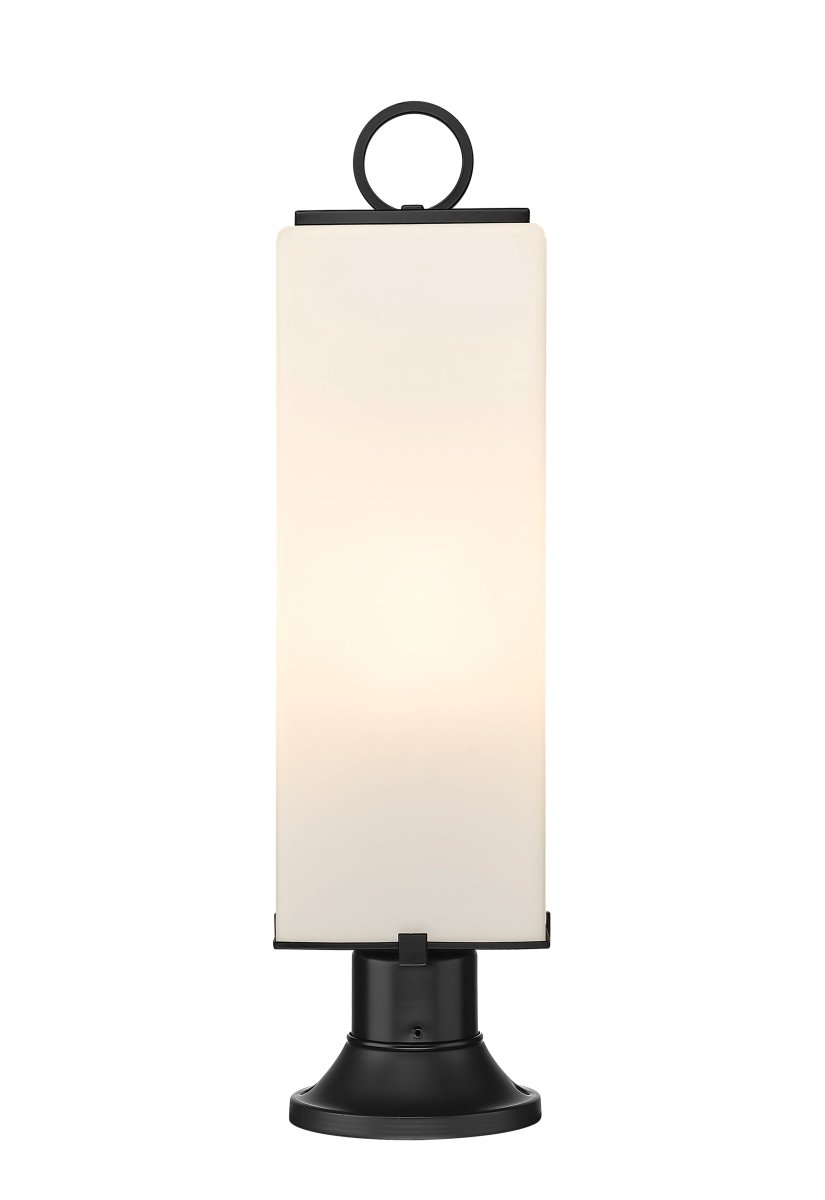 Lanterne extérieure sur socle Sana - Carré décoratif Opale blanc 7" by Z-Lite | Luminaires & cie