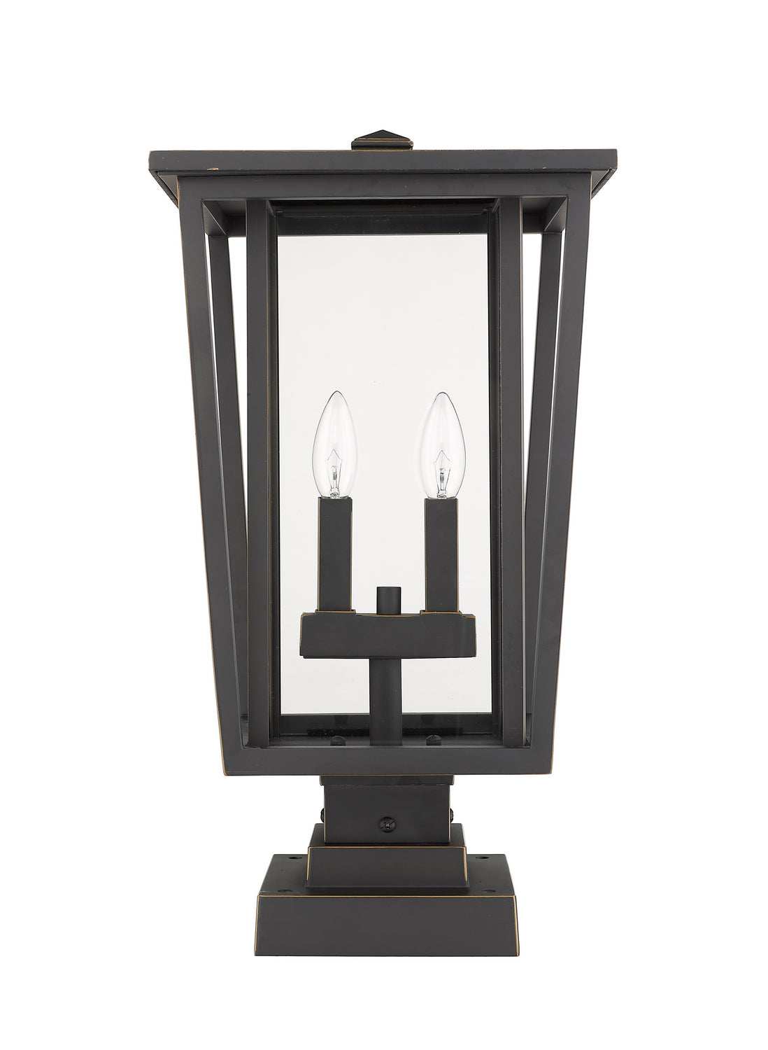 Lanterne extérieure sur socle Seoul Carré, Bronze huilé, 11 1/4" – vue 4