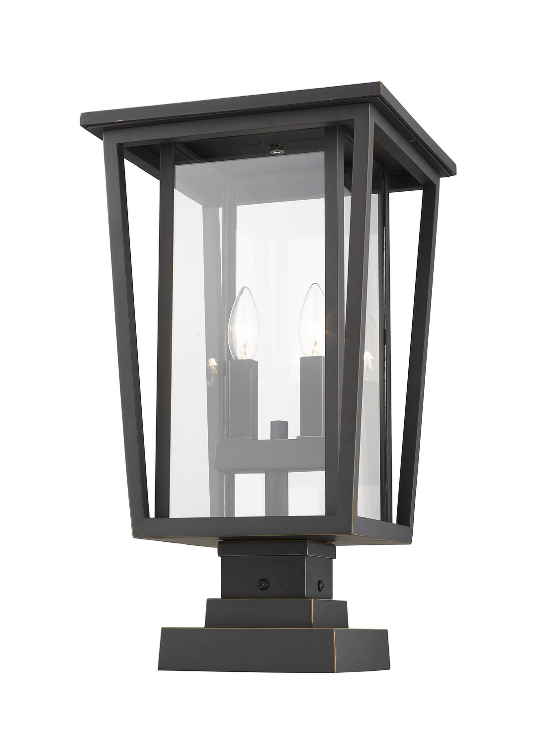 Lanterne extérieure sur socle Seoul Carré, Bronze huilé, 11 1/4" – Z-Lite