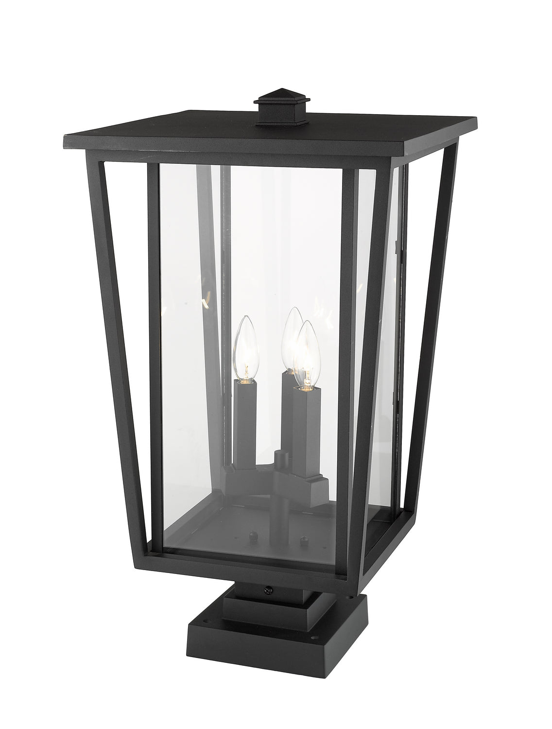 Lanterne extérieure sur socle Seoul Carré, Noir, 14" – vue 2