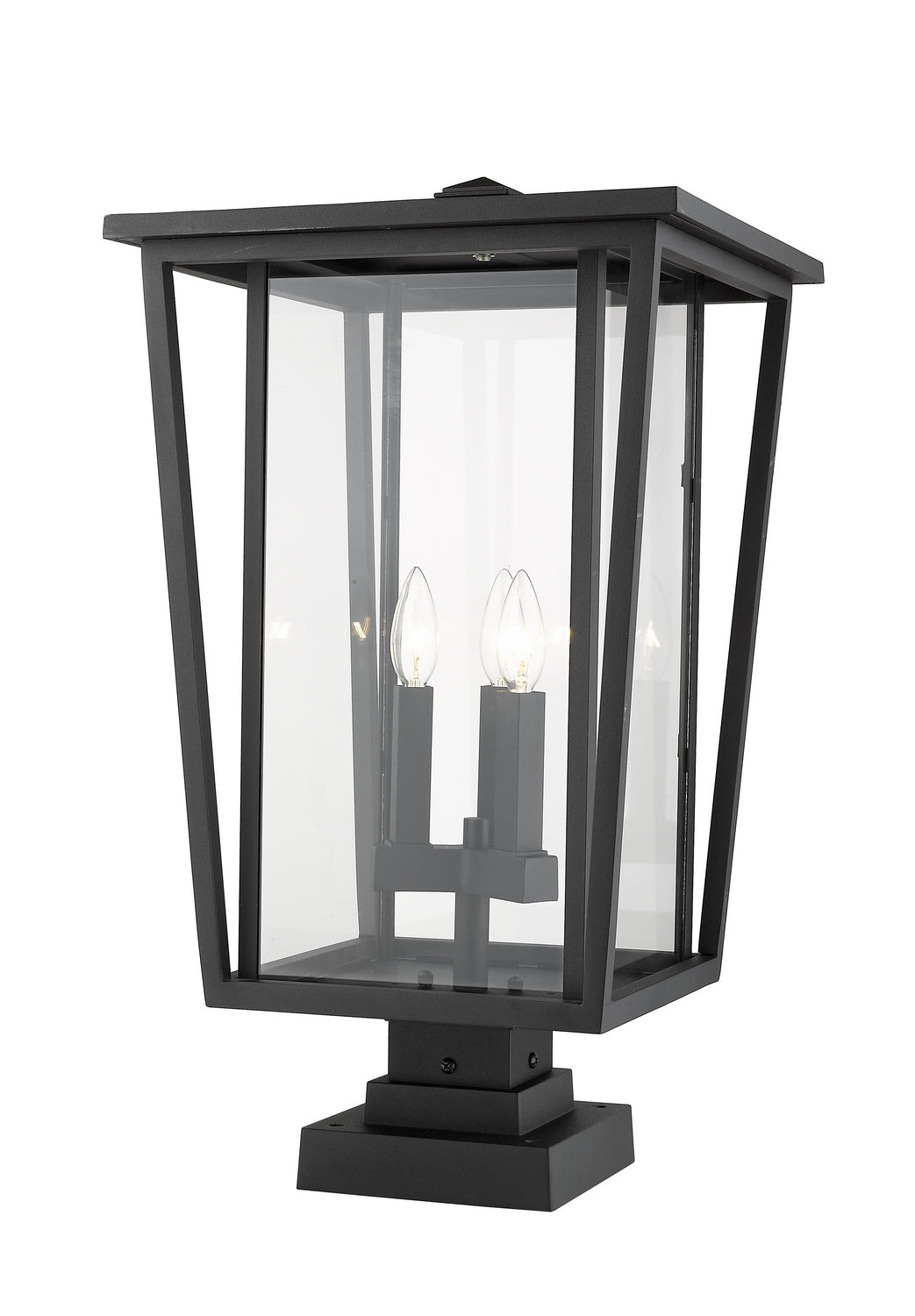 Lanterne extérieure sur socle Seoul Carré, Noir, 14" – vue 3