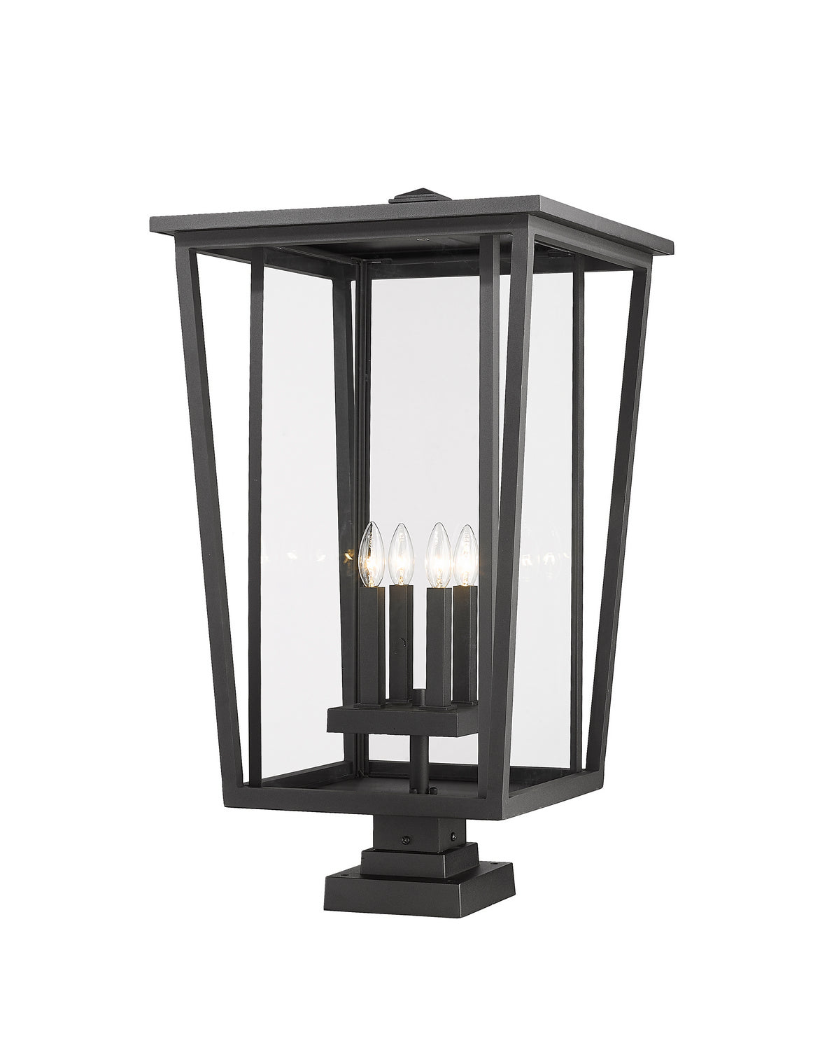 Lanterne extérieure sur socle Seoul Carré, Noir, 18" – Z-Lite
