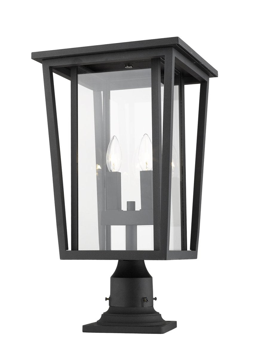 Lanterne extérieure sur socle Seoul - Rond Noir 11 1/4" by Z-Lite | Luminaires & cie