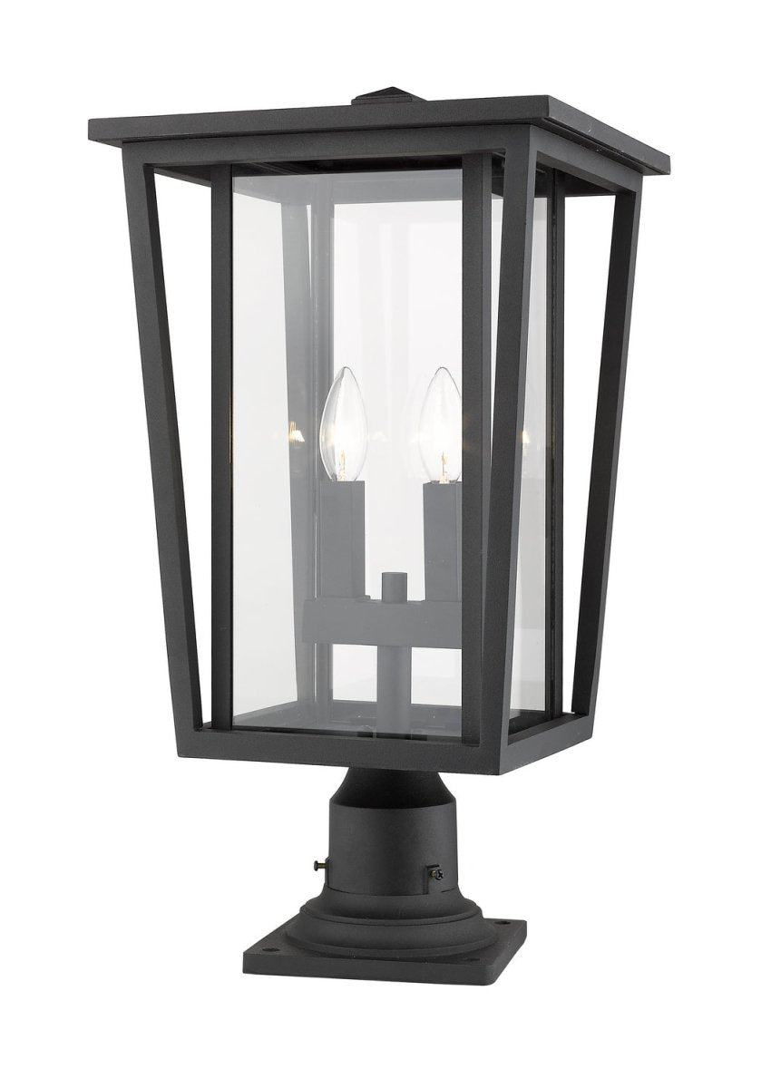 Lanterne extérieure sur socle Seoul - Carré Noir 18" by Z-Lite | Luminaires & cie