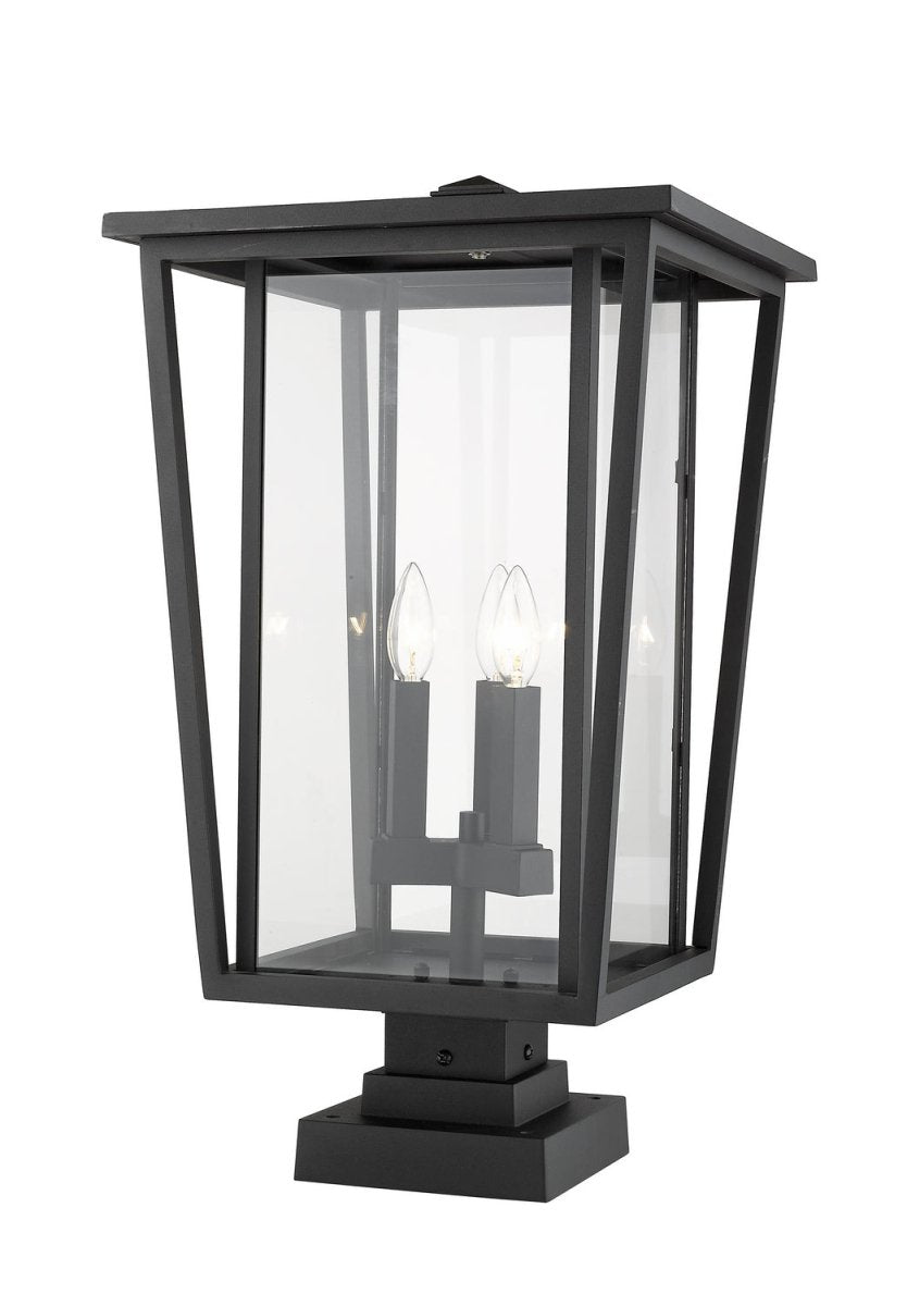 Lanterne extérieure sur socle Seoul - Carré Noir 18" by Z-Lite | Luminaires & cie