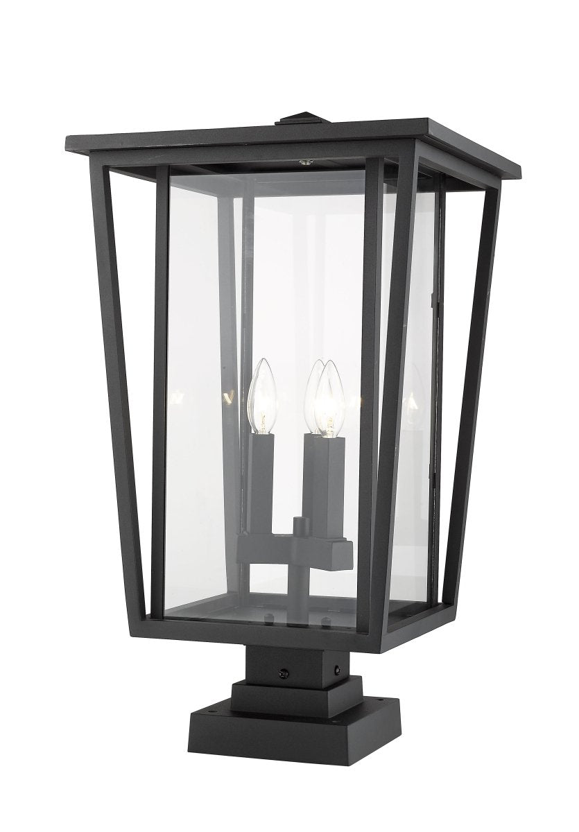 Lanterne extérieure sur socle Seoul - Carré Noir 18" by Z-Lite | Luminaires & cie