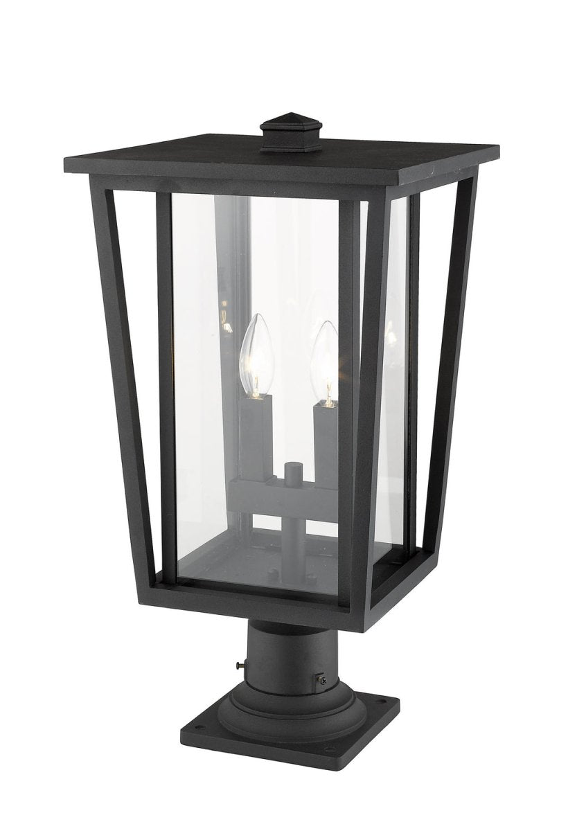 Lanterne extérieure sur socle Seoul - Carré Noir 18" by Z-Lite | Luminaires & cie