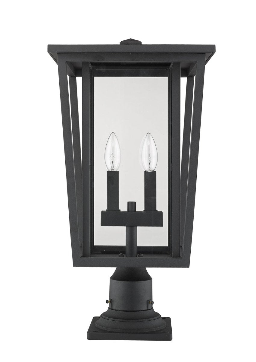 Lanterne extérieure sur socle Seoul - Carré Noir 18" by Z-Lite | Luminaires & cie