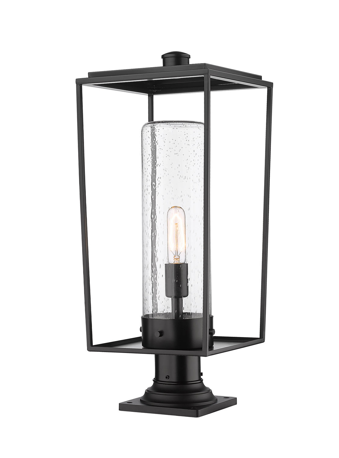 Lanterne extérieure sur socle Sheridan Carré, 10", Grené transparent – Z-Lite