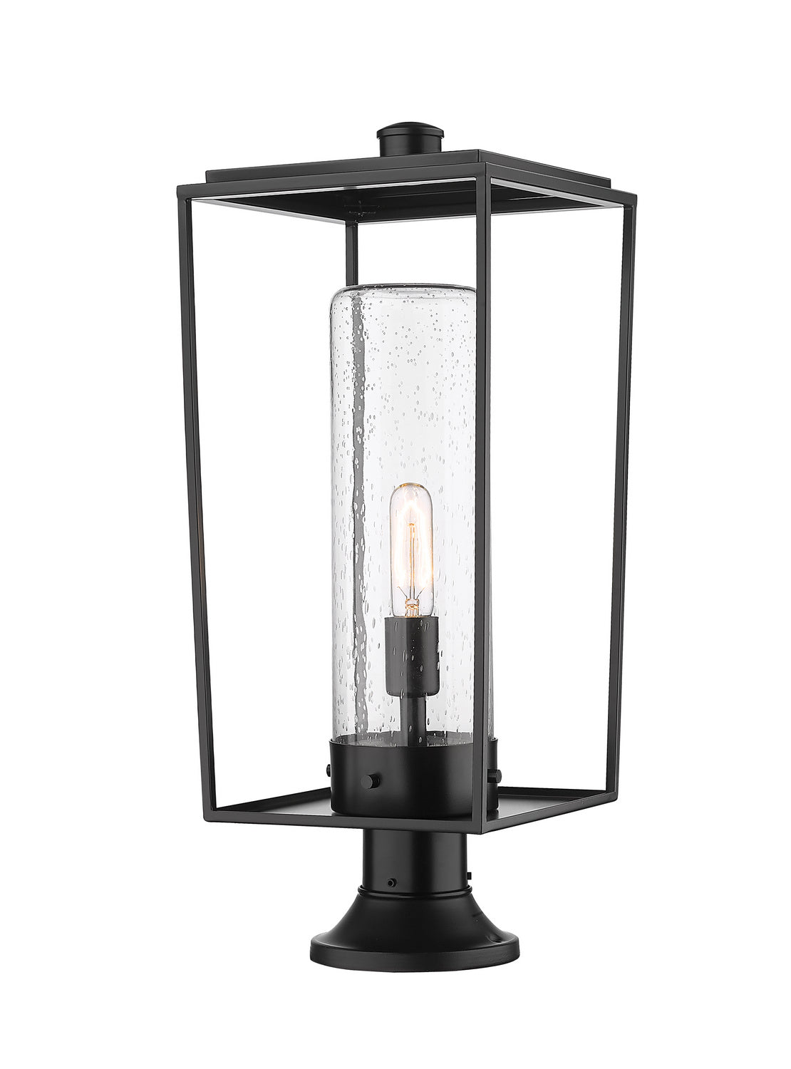 Lanterne extérieure sur socle Sheridan Rond, 10", Grené transparent – Z-Lite