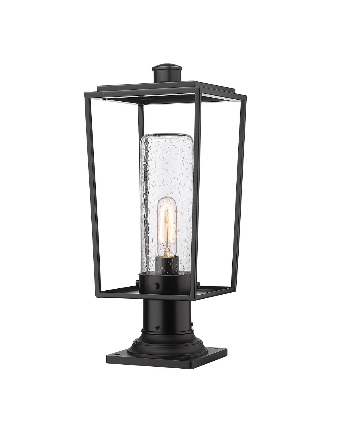 Lanterne extérieure sur socle Sheridan Carré, 8", Grené transparent – Z-Lite