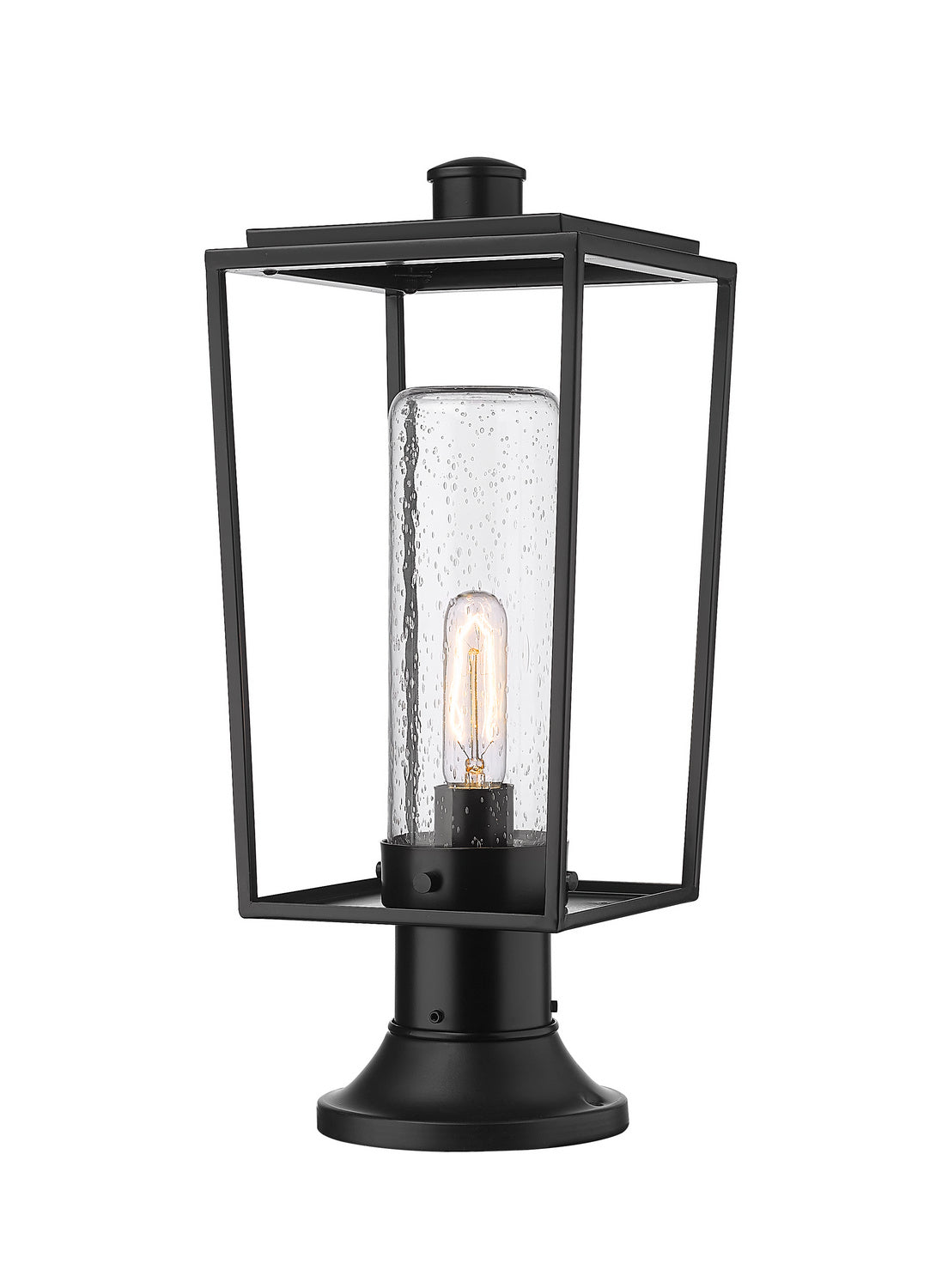 Lanterne extérieure sur socle Sheridan Rond, 8", Grené transparent – Z-Lite